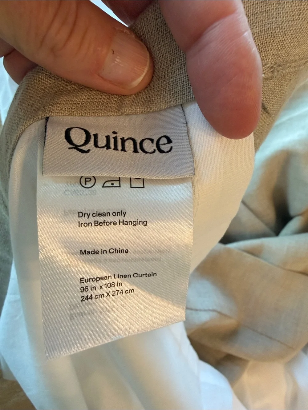NWOT Quince European Linen Curtain Panel - 96x108 - Flax - Light Filtering (114)